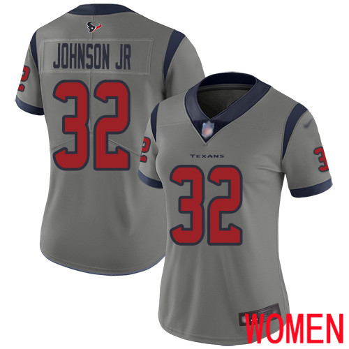 Houston Texans Limited Gray Women Lonnie Johnson Jersey NFL Football #32 Inverted Legend